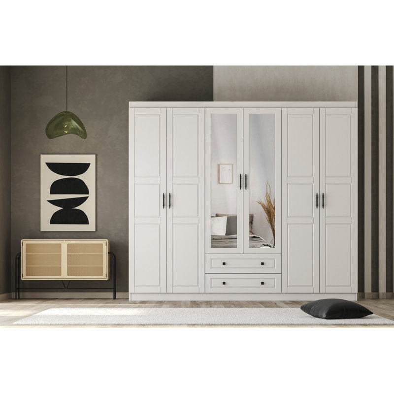 Berend 6 Door Manufactured Wood Wardrobe