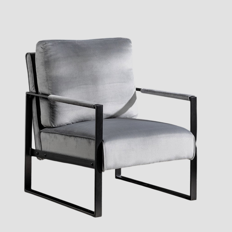 Chaise d'appoint classique Mid Century Modern, Gris