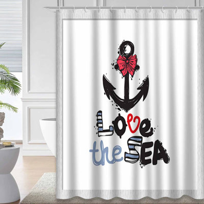 Rideau de douche imperméable avec 12 crochets OceanLove