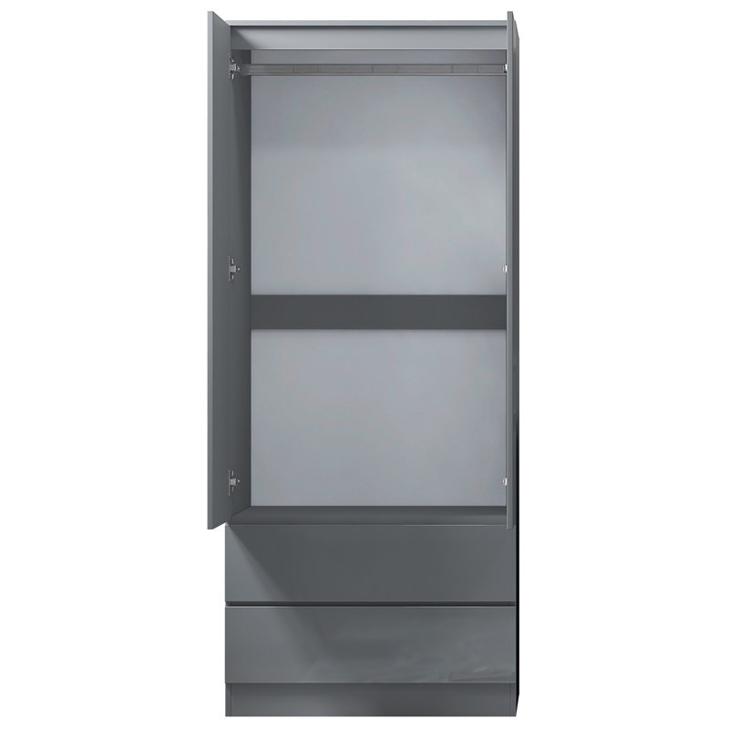 Warren 2 Door 2 Drawer Combi Wardrobe - Modern No-Handle Design, Soft-Close Hinges, Scratch-Resistant Finish