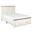 Base de lit plateforme grand en bois avec tête de lit 52 po, grands tiroirs de rangement, crème Farmhouse-9616788-9616874
