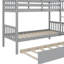 Twin Over Twin Rubber Wood Bunk Bed Featuring Pull-Out Trundle Transformable Into Two Separate Beds-117529643
