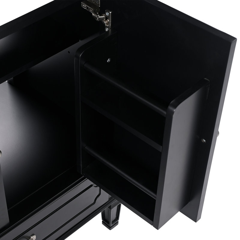 Meuble-lavabo 30 po avec lavabo style rétro, Noir