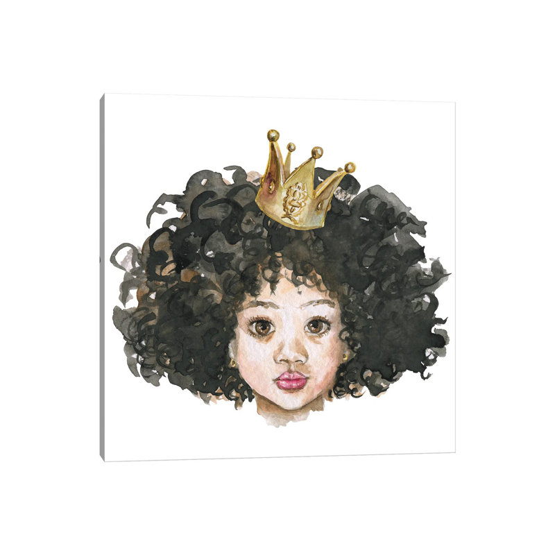 Afro Little Princess 1 Piece Wrapped Canvas Wall Art, 66.04 cm H x 66.04 cm W x 3.175 cm D