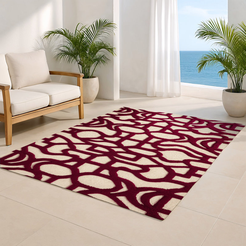 Tapis rouge intérieur et extérieur Trellis, Rectangulaire 2 pi x 3 pi