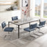Anatolii 19.3" H Mid-Century Modern Tufted Faux Leather Side Dining Chair With Steel Frame(Set of 4)