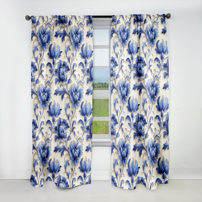 Blue Ornamental Frames Victorian Pattern II Single Panel
