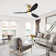 Loritta 52'' 3 - Blade Large Indooor Ceiling Fan With Light Kit and Remote, 3 LED Colors, 6 Speed Noiseless DC Motor, Timer