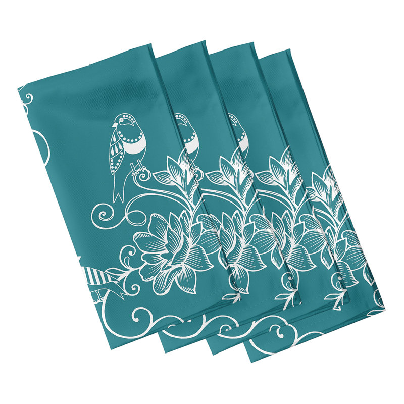 Serviette 22 "Aspacio, Bleu sarcelle