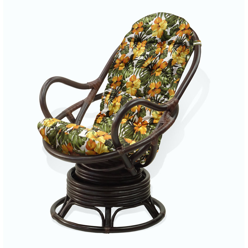 Méridienne pivotante l 28 po Gartman, Velours à motif floral