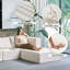 Canapé-lit modulaire de 140 po, canapé convertible en U en forme de U, tissu en velours côtelé, mousse à haute densité, sans assemblage requis, blanc-138714459