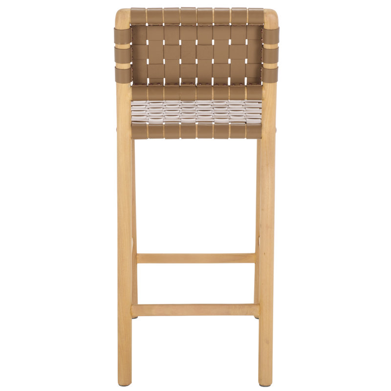 Jeremiah Woven Leather Counter Stool, Natural, Brown