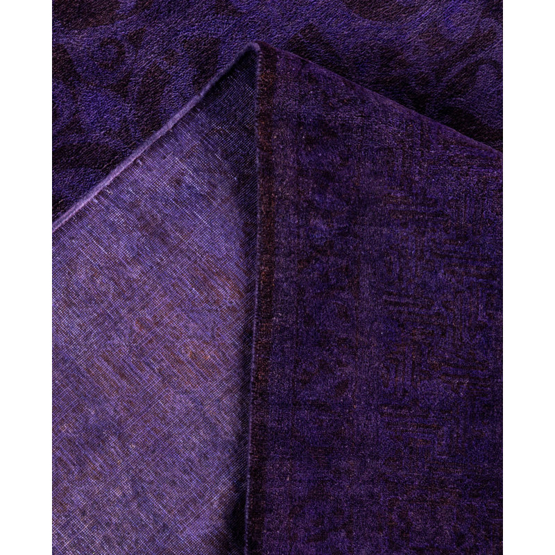 Overdyed One-of-a-Kind 4' 3" X 12' 1" Hand Knotted Area Rug