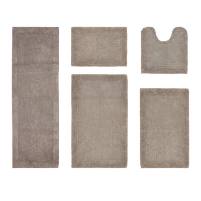 Makaylyn 100% Cotton Tufted Premium 5 Piece Bath Rug Set Machine Washable Reversible Ultra Soft & Absorbent Bathroom Rugs