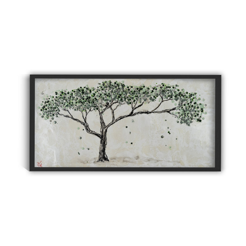 "Spring's Guardian", art mural sur toile par Karen Biery, H 12 po x l 24 po, Toile avec cadre flottant noir, Black