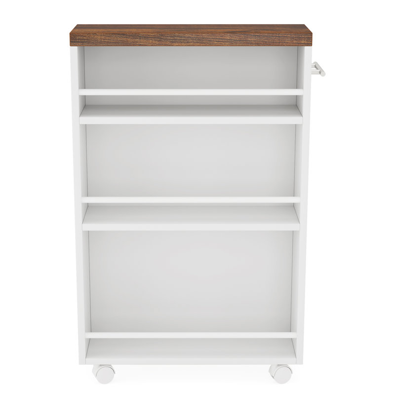 Slim Storage Cart – 4-Tier Narrow Rolling Kitchen Utility Cart With Wheels & Handle, Skinny Laundry Room Organizer, Slide Out Pantry Shelf For Small Spaces, Bathroom