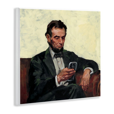 Abe with Cellphone Wall Plaque, design by Studio Bautista