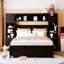 Lit en bois pleine grandeur avec une tablette et une armoire Finish-1676550882
