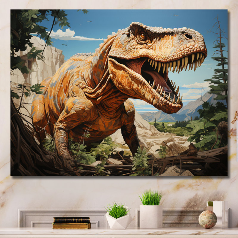 «Dinosaur Prehistoric Legacy Pastoral III», reproduction sur toile, H 30 po x l 40 po x P 1,5 po, Toile tendue