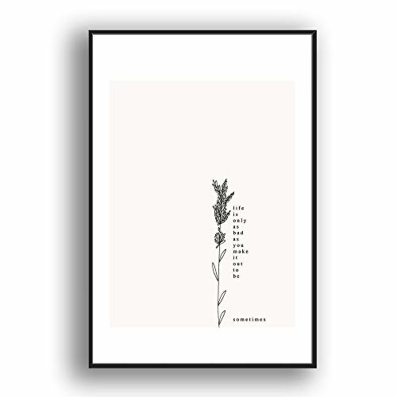 " Simple Words ", 24" H x 16" W x 1.5" D, Black Framed Canvas