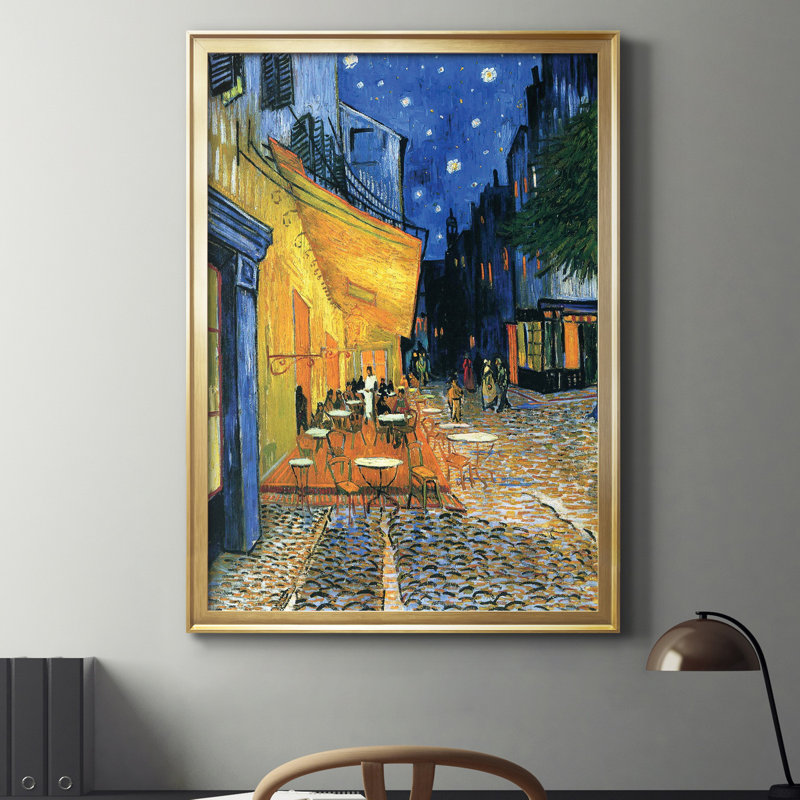 «The Cafe Terrace», reproduction d'art sur toile, Doré, H 26,5 po x l 36,5 po x P 1,5 po