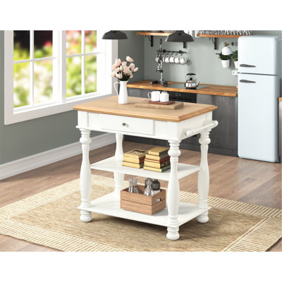 Maney Solid Wood Top Kitchen Island