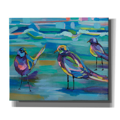 Indigo Gulls par Jeanette Vertentes - impression sur toile tendue