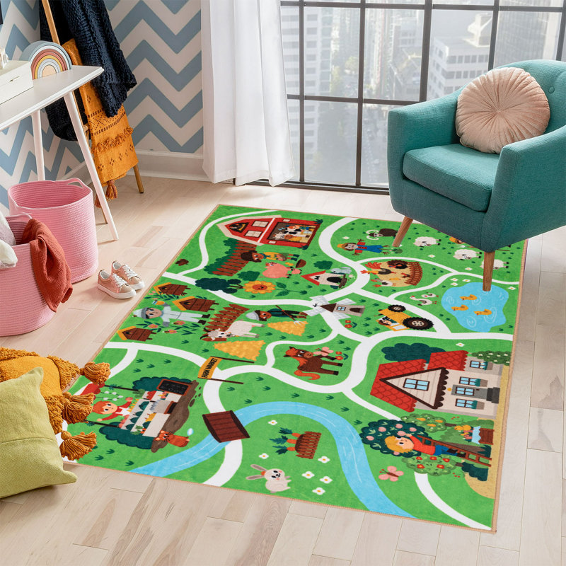 Tapis rectangulaire en polyester, Rectangle 2 pi 6 po x 5 pi