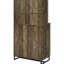 Armoire à vin en chêne rustique, 2 portes, façade à chevrons classique, support intégré, porte-verres à pied et pieds en bronze pour les repas à 2 portes Style, design, rangement, décorations
