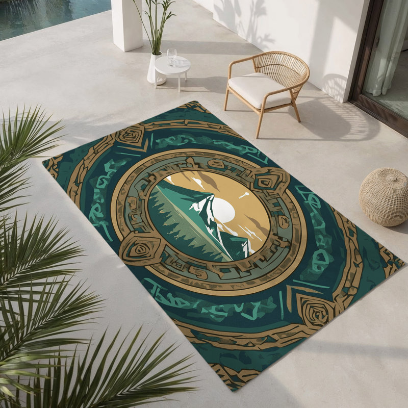 Tapis intérieur et extérieur Moonlit Sanctum, Rectangle 1 pi 6 po x 2 pi 6 po