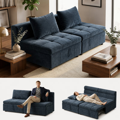 2 Seater Chenille Sofa Bed