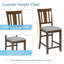 Ensemble de salle à manger 5 pièces à hauteur de comptoir en bois, table carrée et 4 chaises rembourrées pour petits espaces, design élégant et durable-2048375887-2048375985