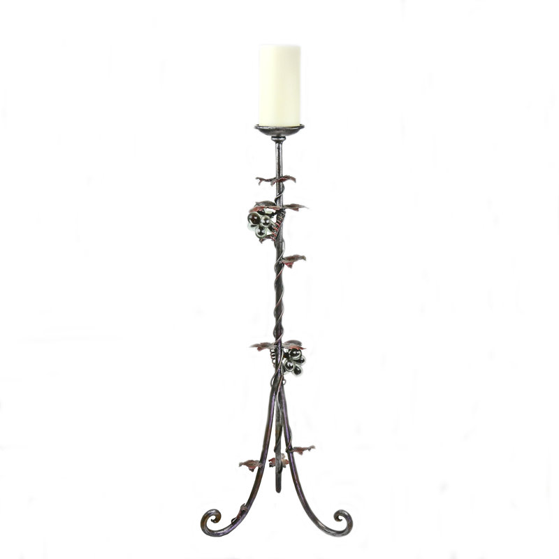 New Bordeaux Wrought and Glass Candleholder, 32" H x 12" W x 12" D