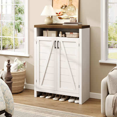 6-Tier 24 Pairs Shoe Cabinet With Doors And Adjustable Shelves For Entryway