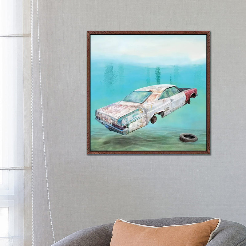 Impalake by Marcello Petisci - Print on Canvas, 66.04 cm H x 66.04 cm W, Classic Brown Wood Framed
