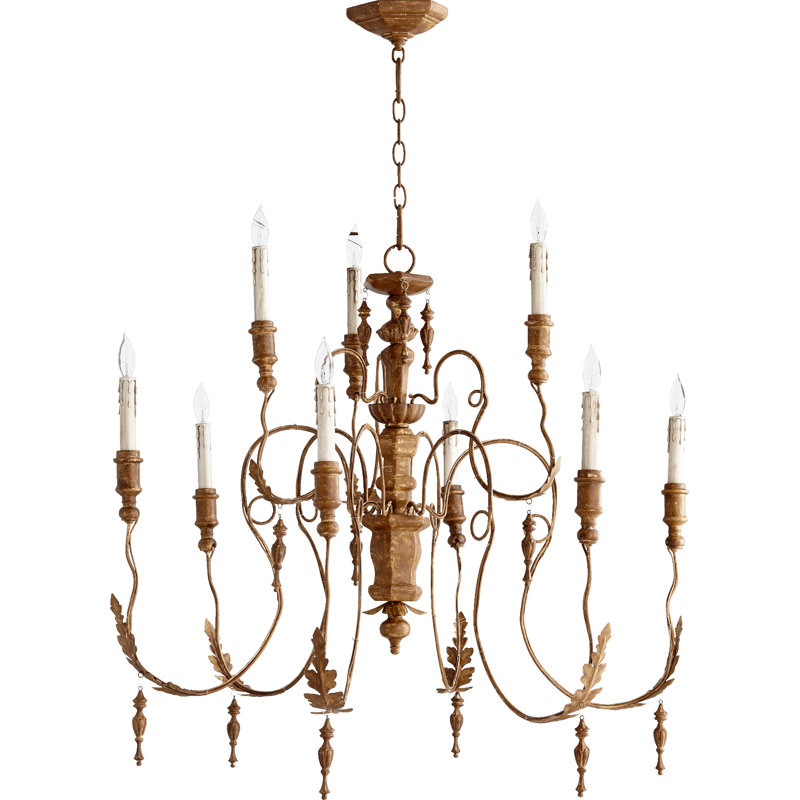 Solange 9 - Light Dimmable Classic / Traditional Chandelier, French Umber