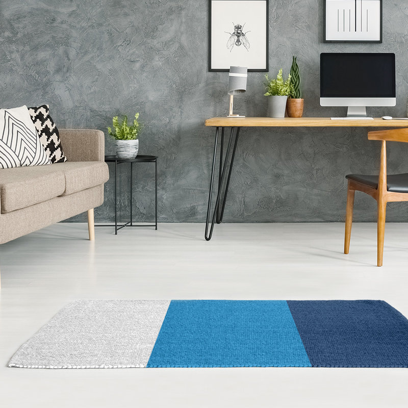 Tapis de la zone de football blue power, Rectangle 5 pi x 7 pi, Oui