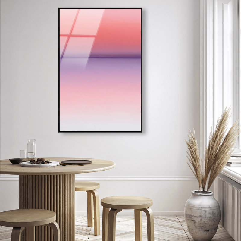 Peach Coastline II Print by Oliver Gal, 46"H x 31"W, Black Floater Frame
