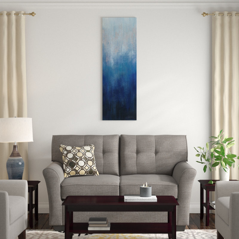 « silver wave i », reproduction d’impression sur toile tendue, H 48 po x l 16 po x P 1,5 po, Toile avec cadre noir