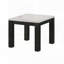 Ensemble de table de salon 3 pièces - table basse et deux tables de bout en faux marbre, blanc / noir