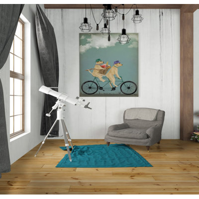 'Yellow Labrador Tandem,' by Fab Funky, Canvas Wall Art