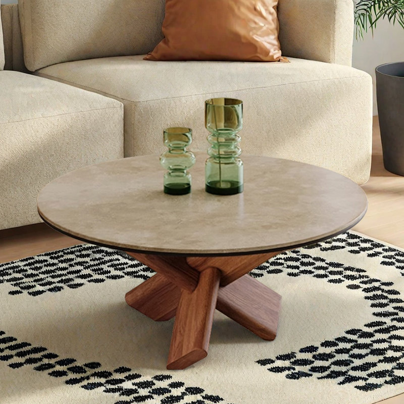 Table basse rétro et minimaliste, H 15,35 po x L 39,37 po x l 39,37 po