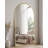 Arched Black Floor Mirror With Stand, 38x77 Inch Freestanding Full Body Mirror For Bedroom-36989829-36989832