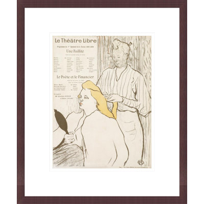 Programme pour la présentation du théâtre libre «Une Faillite» par Henri de Toulouse-Lautrec - Impression Giclée encadrée