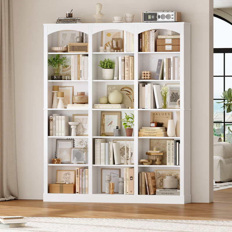 Bibliothèque standard avec tablettes réglables Huckins, Blanc