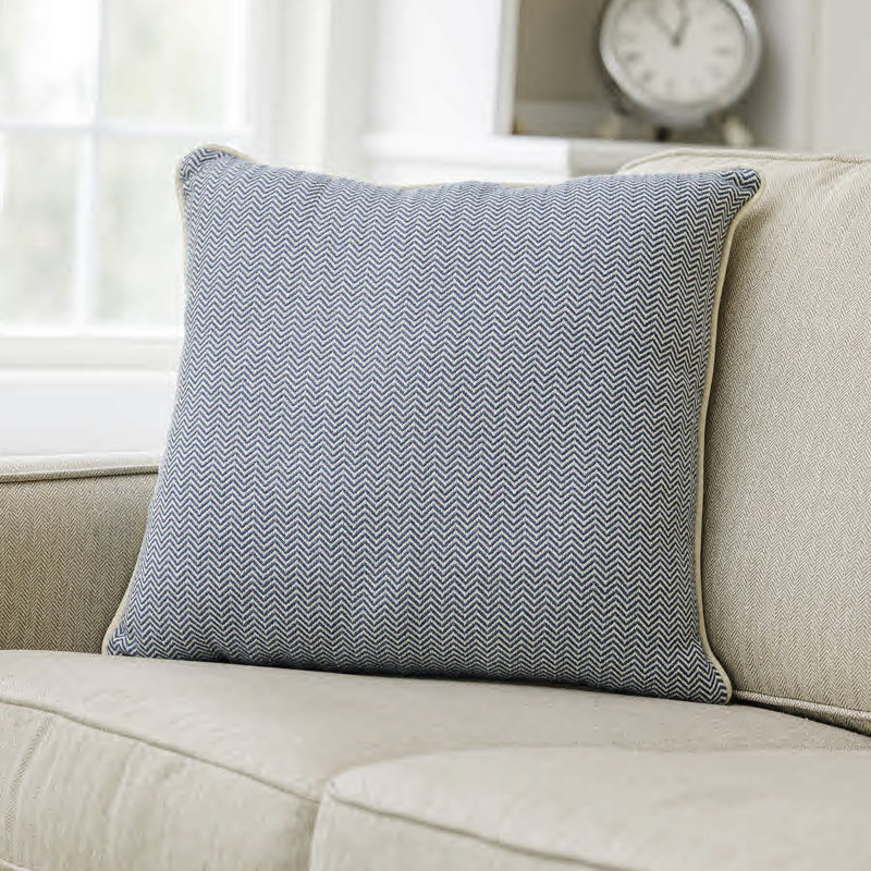 Coussin tissé, Chevron bleu