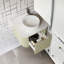 Meuble-lavabo mural 24 po avec lavabo en céramique, armoire de rangement pré-assemblée, comptoir en marbre artificiel blanc, robinet non inclus,-499031619