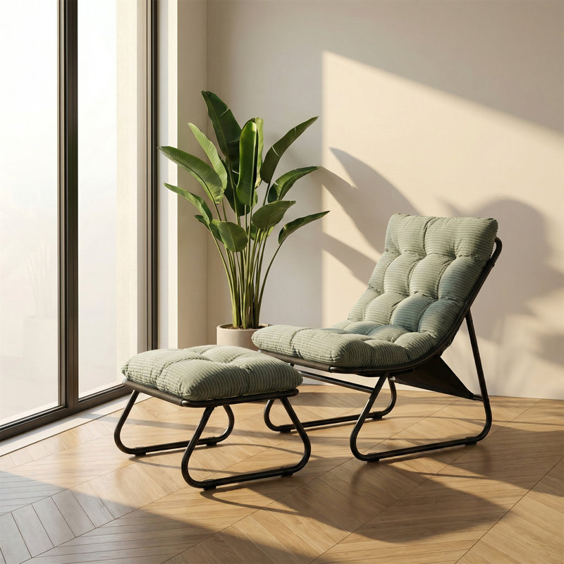 Fauteuil inclinable avec repose-pieds Sling, Vert clair