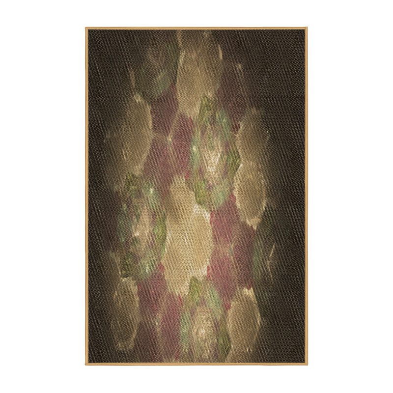 Rouge/brun/vert Tapis décoratif, Rectangle 4 pi x 6 pi