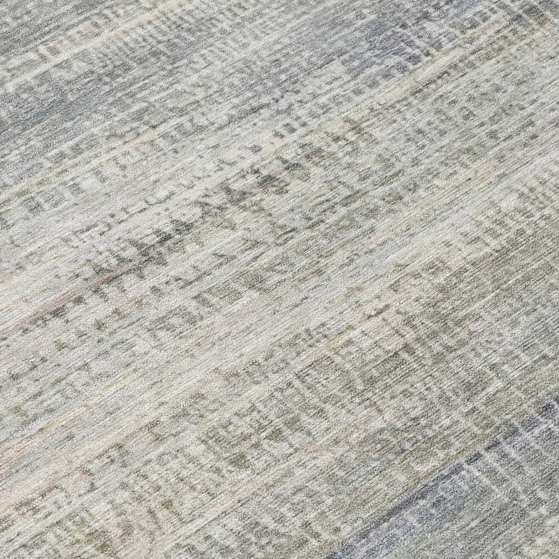 Machine Washable Indoor/Outdoor Xhevrie Linen Rug, Rectangle 8' x 10'